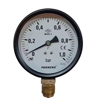 Manometr quru tipli (0-1 bar 50 mm, G1/4"B alt bağlantı) Pakkens 0501000102