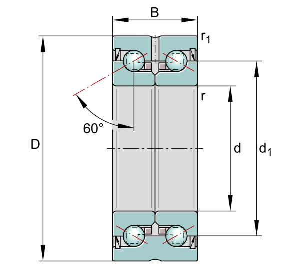 Подшипник шариковый упорно-радиальный SKF ZKLN2557