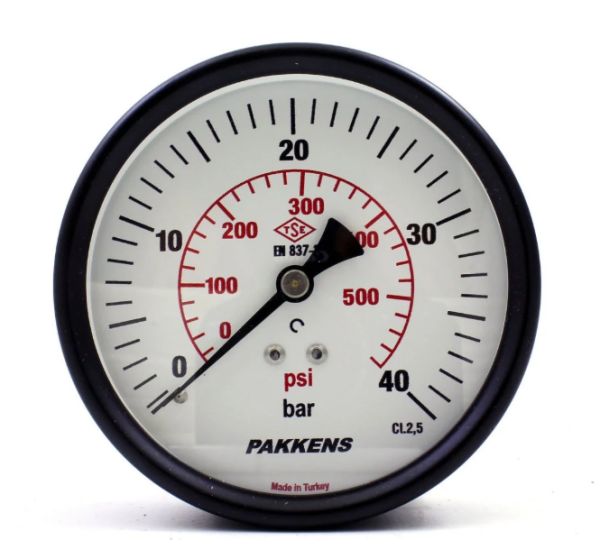 Manometr quru tipli (0-40 bar 40 mm, 1/8") Pakkens 0401000210