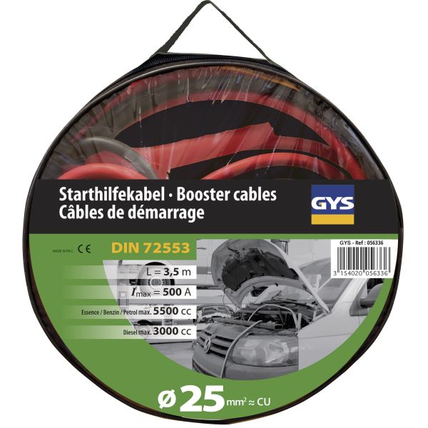 Изоляционные зажимы, кабели аккумулятора 3 / 5,5 l (500 A), 2 x 3,5 м, 25 мм² GYS 056336