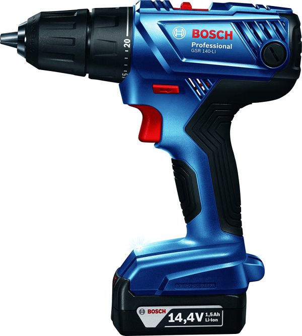 Drel-vintburan akkumulyatorlu Bosch GSR 140-LI Professional (06019F80K0)