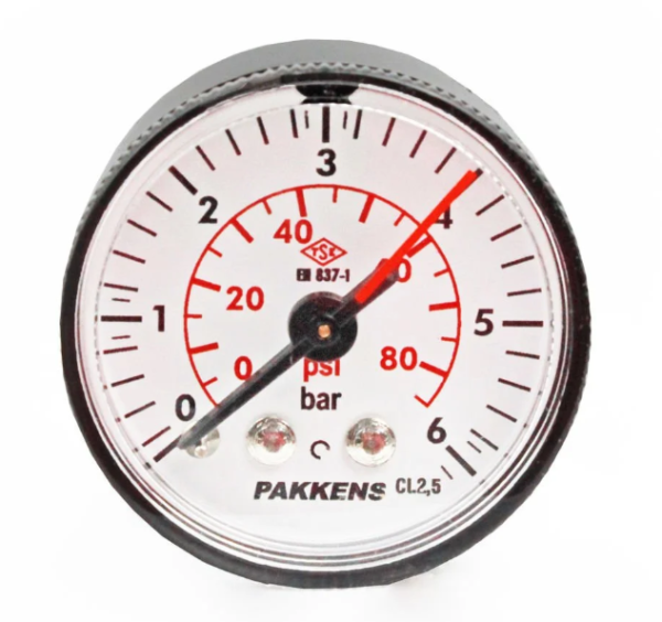 Manometr quru tipli (0-6 bar 40 mm, 1/8" metal gövdə) Pakkens 0401000206 MG