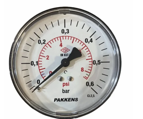 Manometr quru tipli (0-0,6 bar 50 mm, 1/8") Pakkens 0501000201