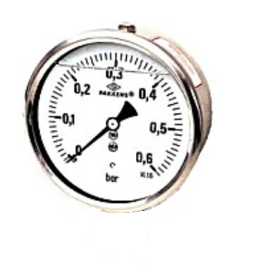 Manometr qliserinli (0-0,6 bar 63 mm 1/4" arxa bağlantı) Pakkens 0631001201