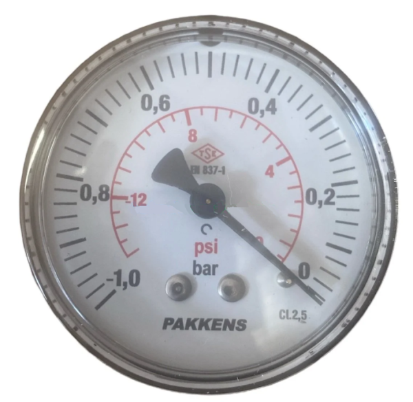 Vakuummetr quru tipli (-1/0 bar 40 mm, G1/8"B arxa panel bağlantı) Pakkens 0402000302