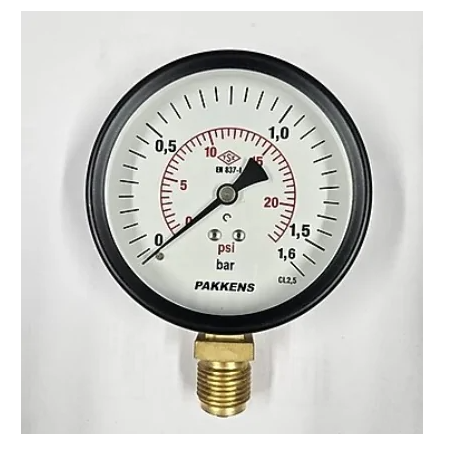 Manometr quru tipli (0-1,6 bar 50 mm, G1/4"B alt bağlantı) Pakkens 0501000103