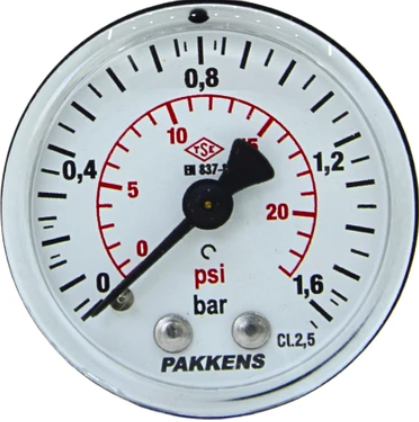 Manometr quru tipli (0-1,6 bar 63 мм 1/4" arxa bağlantı) Pakkens 0631000203