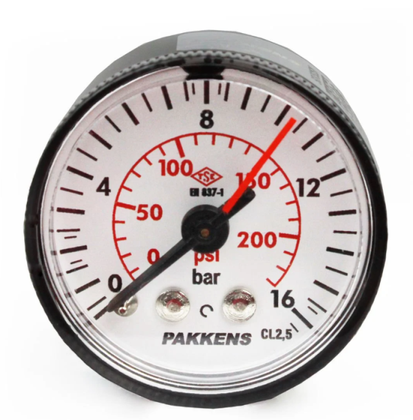 Manometr quru tipli (0-16 bar 40 mm, 1/8" Pakkens 0401000208