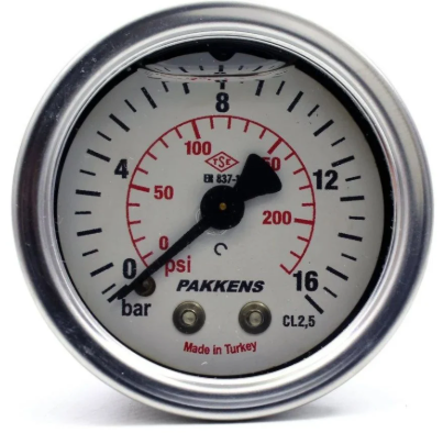 Manometr qliserinli (0-16 bar 40 mm, 1/8"B arxa bağlantı) Pakkens 0401001208
