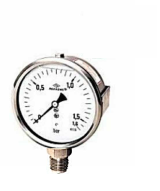 Manometr qliserinli (0-1,6 bar 63 mm 1/4" alt bağlantı) Pakkens 0631001103