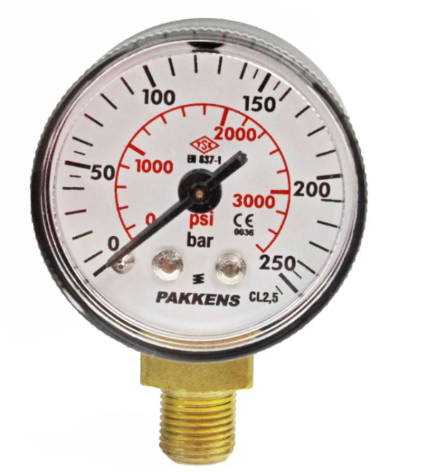 Manometr quru tipli (0-250 bar 40 mm, 1/8")  Pakkens 0401000114