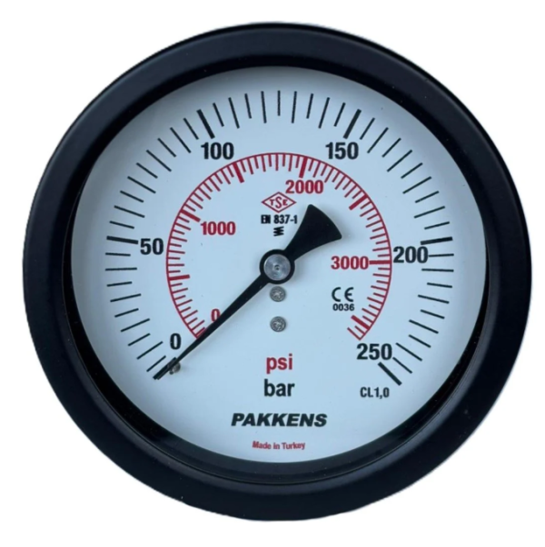 Manometr quru tipli (0-250 bar 40 mm, 1/8") Pakkens 0401000214 MG