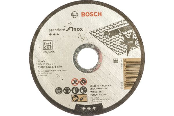 Диск отрезной по нержавеющей стали Standard 125x1х22.2 мм Bosch 2608603171