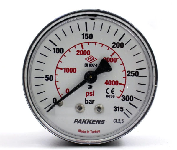 Manometr quru tipli (0-315 bar 40 mm, 1/8") Pakkens 0401000216