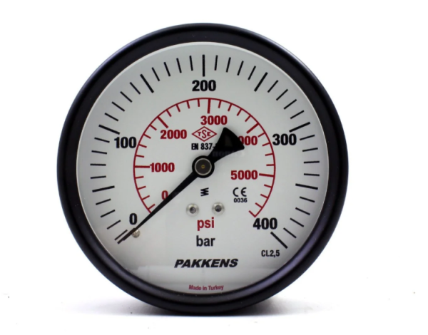 Manometr quru tipli (0-400 bar 40 mm, 1/8") Pakkens 0401000217