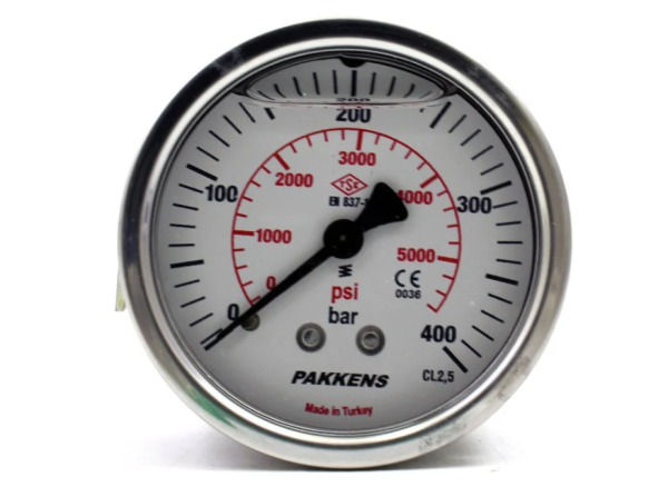 Манометр с глицерином (0-400 бар/40 мм 1/8"B крепление сзади) Pakkens 0401001217