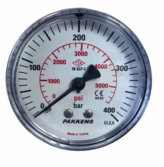 Манометр сухого типа (0-400 бар/40 мм 1/8" метал.корпус) Pakkens 0401000217MG