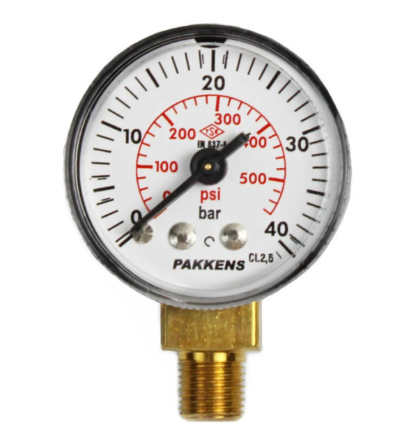 Manometr quru tipli (0-40 bar 40 mm, 1/8") Pakkens 0401000110