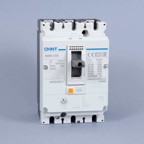 Выключатель автоматический NM8N-125S TM 100А 3P (CHINT) 271589
