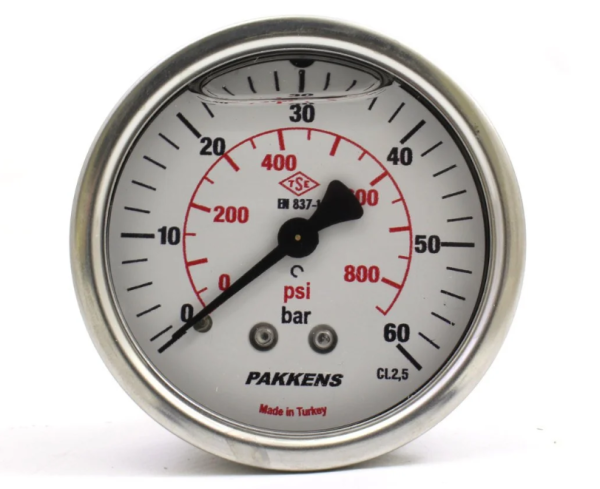Манометр с глицерином (0-60 бар/40 мм 1/8"B крепление сзади) Pakkens 0401001211
