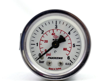 Manometr quru tipli (0-6 bar 40 mm, 1/8"B panel bağlantı) Pakkens 0401000306