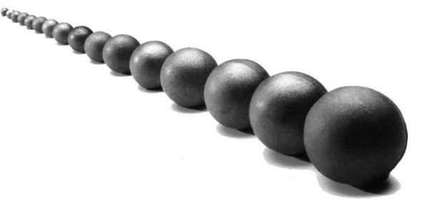 Üyüdücü polad topu, 100 mm / kg