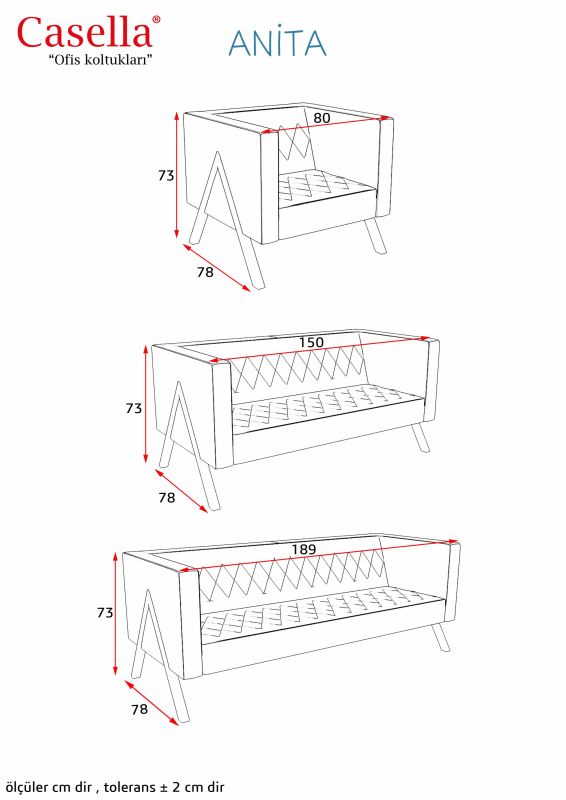 Divan ofis üçün Casella Anita ANT 05