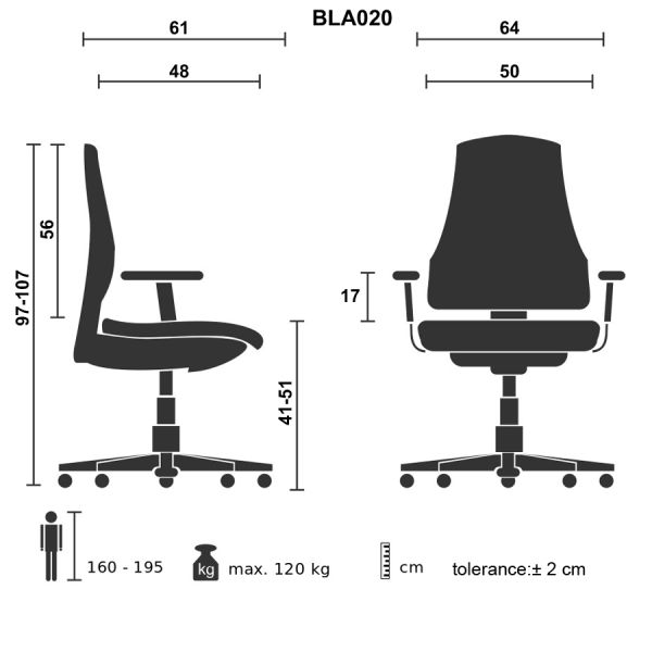 Oturacaq ofis üçün Casella Bella BLA 020