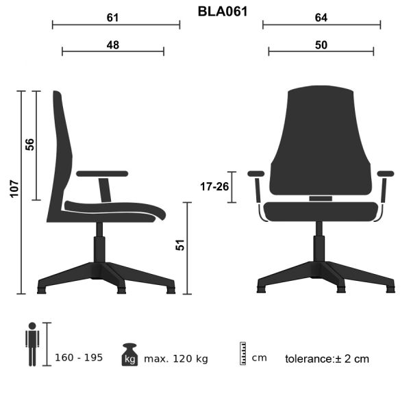 Oturacaq ofis üçün Casella Bella BLA 061