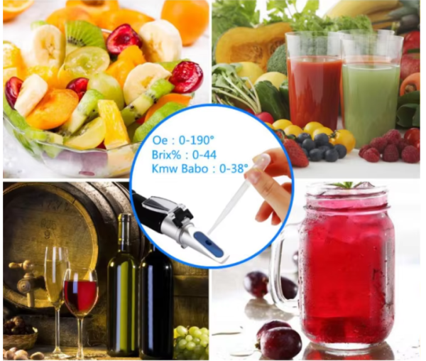 Рефрактометр портативный для вина, пива и фруктового сока (плотность и сахар)  ŞS RF033BX 