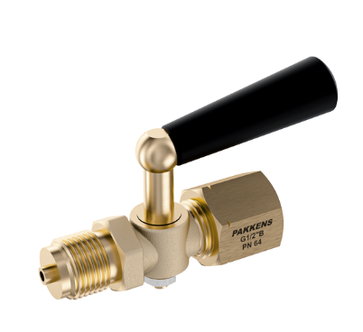 Üç gedişli təzyiq ölçmə kranı manometr üçün Pakkens (Eco tip) PN 64 (G1/2"-G1/2") 91042100000