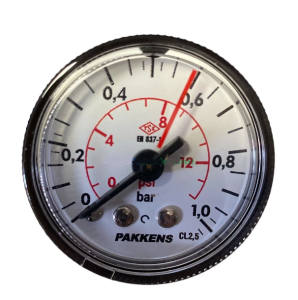 Manometr quru tipli (0-1 bar 40 mm, 1/8")  Pakkens 0401000202