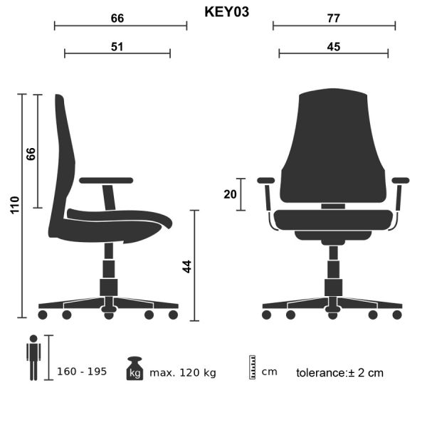 Oturacaq ofis üçün Casella Key 03