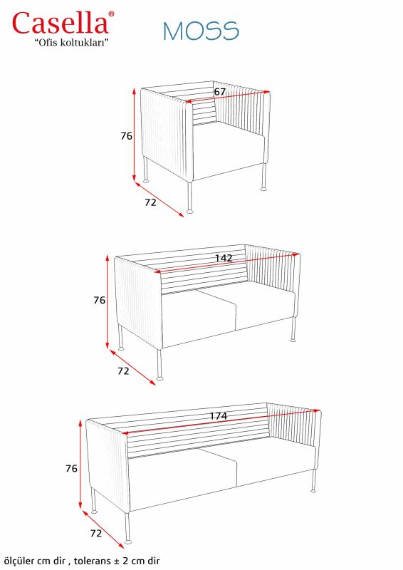 Divan ofis üçün Casella Moss 01