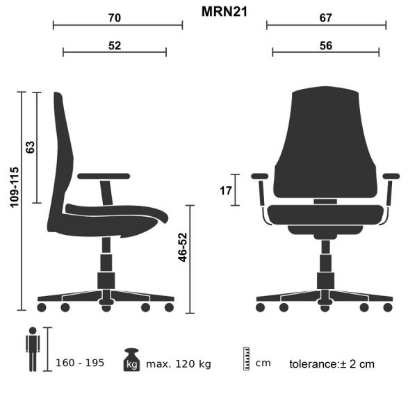 Oturacaq ofis üçün Casella Murano MRN 21