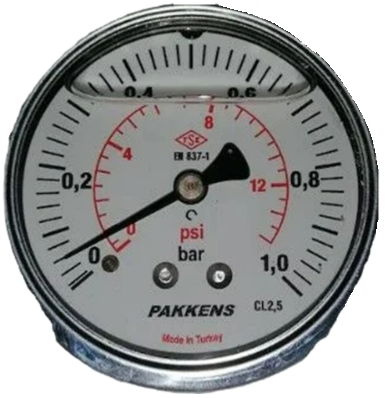 Манометр Pakkens глицериновый (0-1 Бар 100 мм) 1001001102