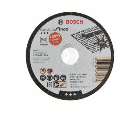 Диск отрезной Standard for Inox, 115 мм Bosch 2608603169