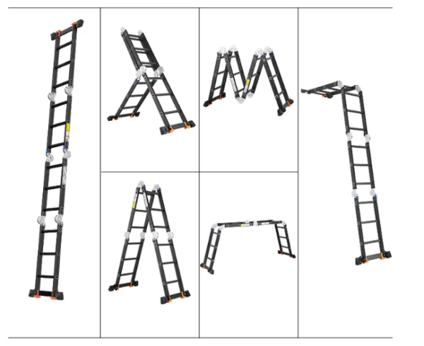 Многофункциональная лестница, 3.55 м / 4X3 / 12 ступеней, big hinge, Maxko EMP403A