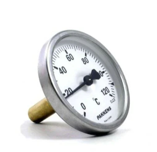 Termometr manometrik arxa bağlantılı Ø100mm 120°C 10sm 1/2'' CL2,0 Bimetal Pakkens 1004020105