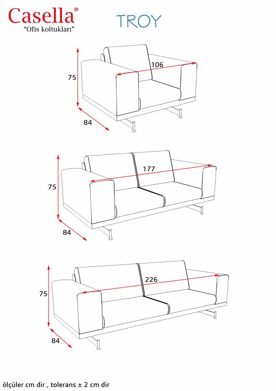 Divan ofis üçün Casella Troy TRY 03