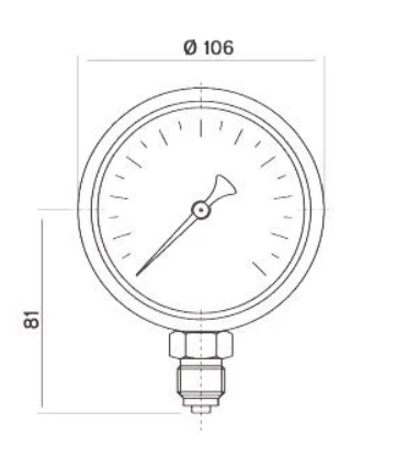 Manometr gliserin dolğulu Pakkens (0-1 Bar 100 mm) 1001001102