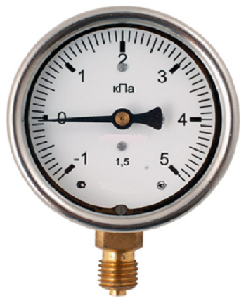 Manovakuummetr qliserin dolğulu 63 mm, –1...+5 bar