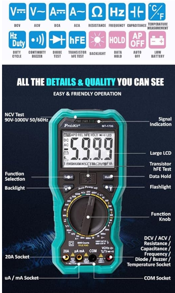 Multimetr rəqəmsal Proskit MT-1706